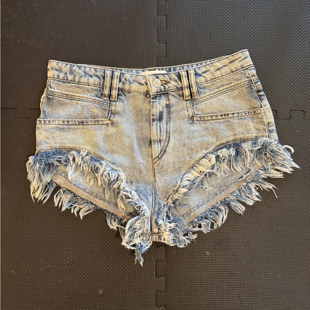 Isabel Marant Etoile Eneidao frayed denim shorts
